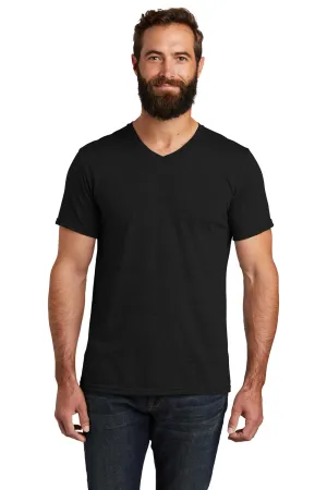 Allmade Mens Short Sleeve V-Neck T-Shirt - Deep Black
