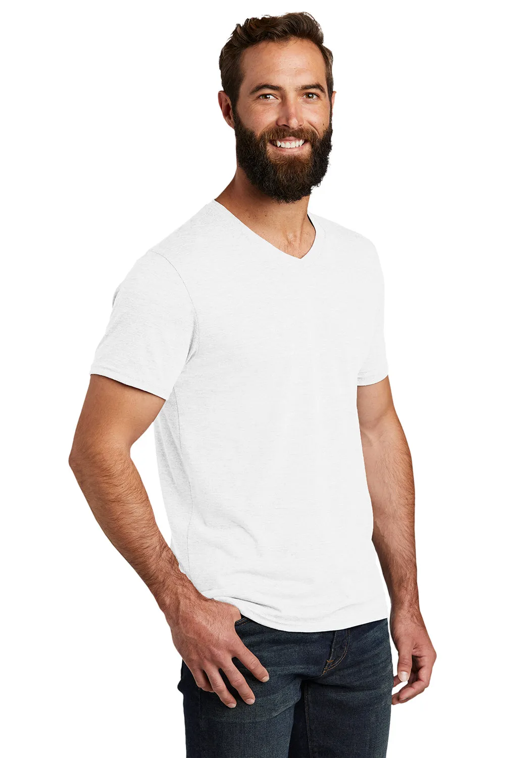 Allmade Mens Short Sleeve V-Neck T-Shirt - Fairly White