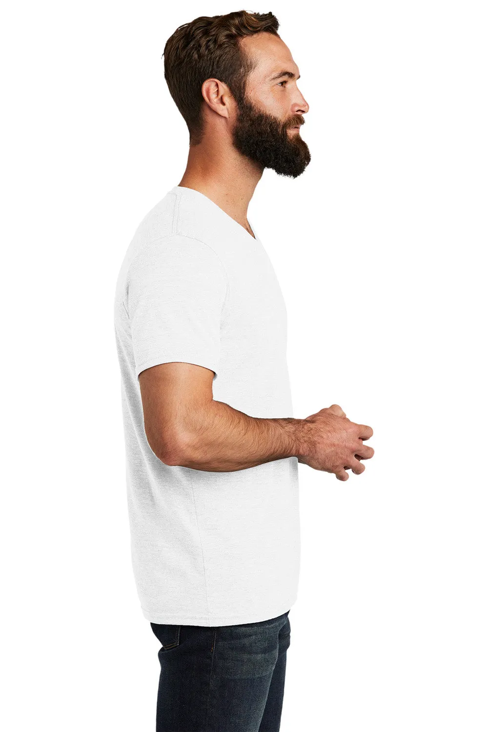 Allmade Mens Short Sleeve V-Neck T-Shirt - Fairly White