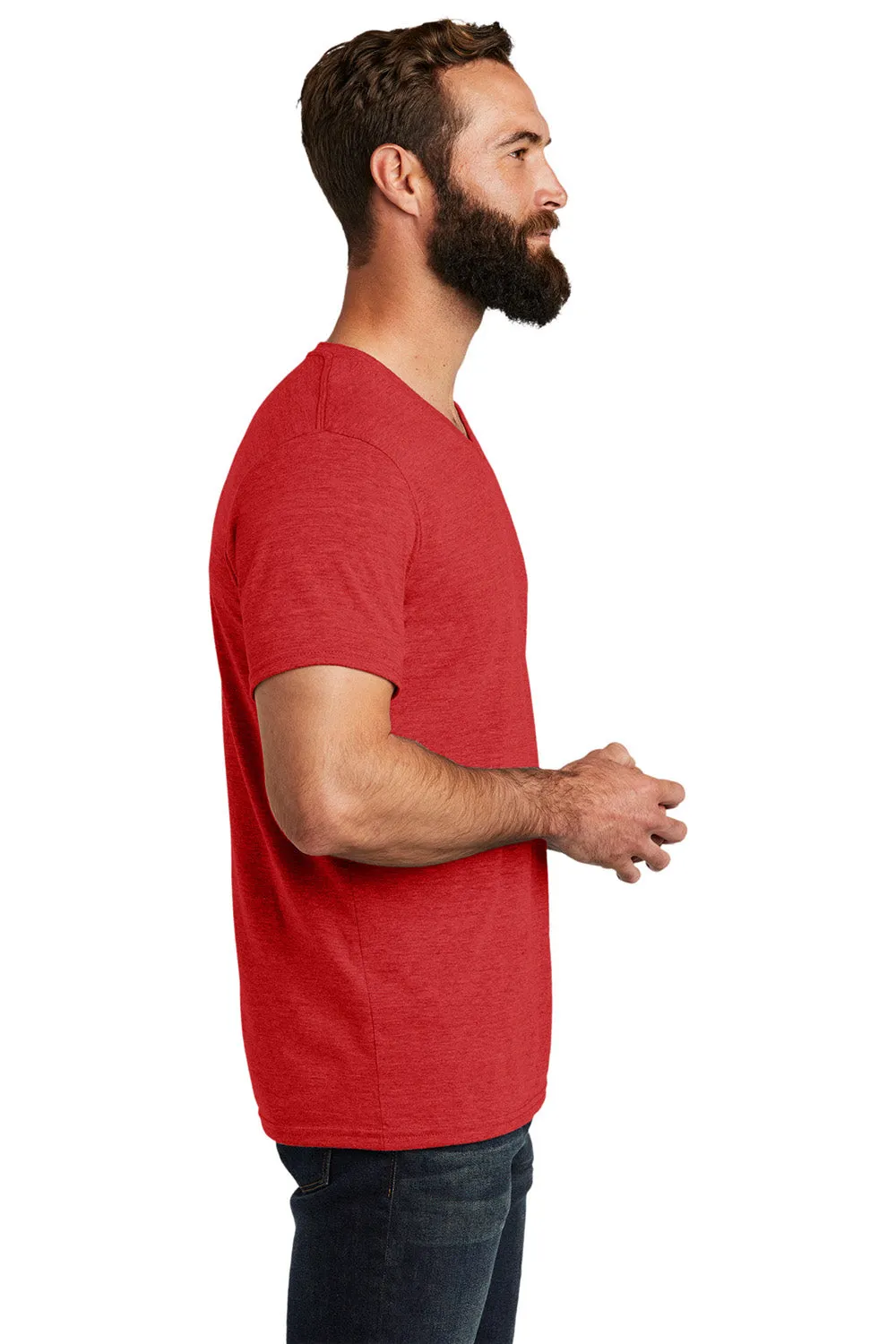 Allmade Mens Short Sleeve V-Neck T-Shirt - Rise Up Red