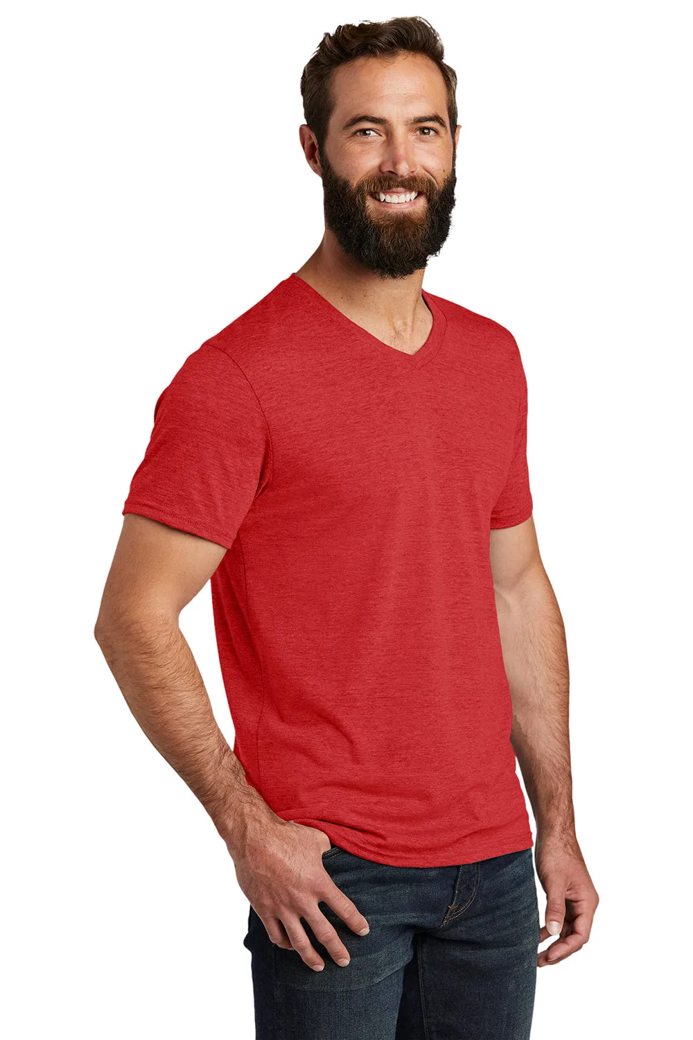 Allmade Mens Short Sleeve V-Neck T-Shirt - Rise Up Red