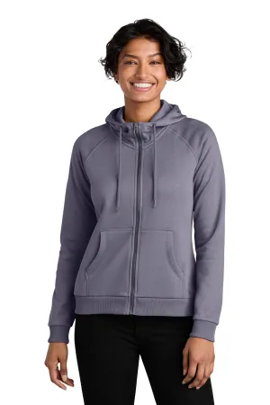 Allmade Womens CVC Fleece Full Zip Hooded Sweatshirt Hoodie w/ Pockets - Cosmic Purple