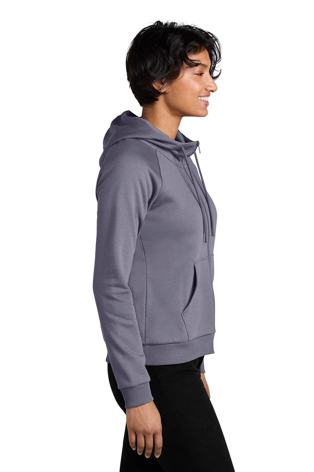 Allmade Womens CVC Fleece Full Zip Hooded Sweatshirt Hoodie w/ Pockets - Cosmic Purple