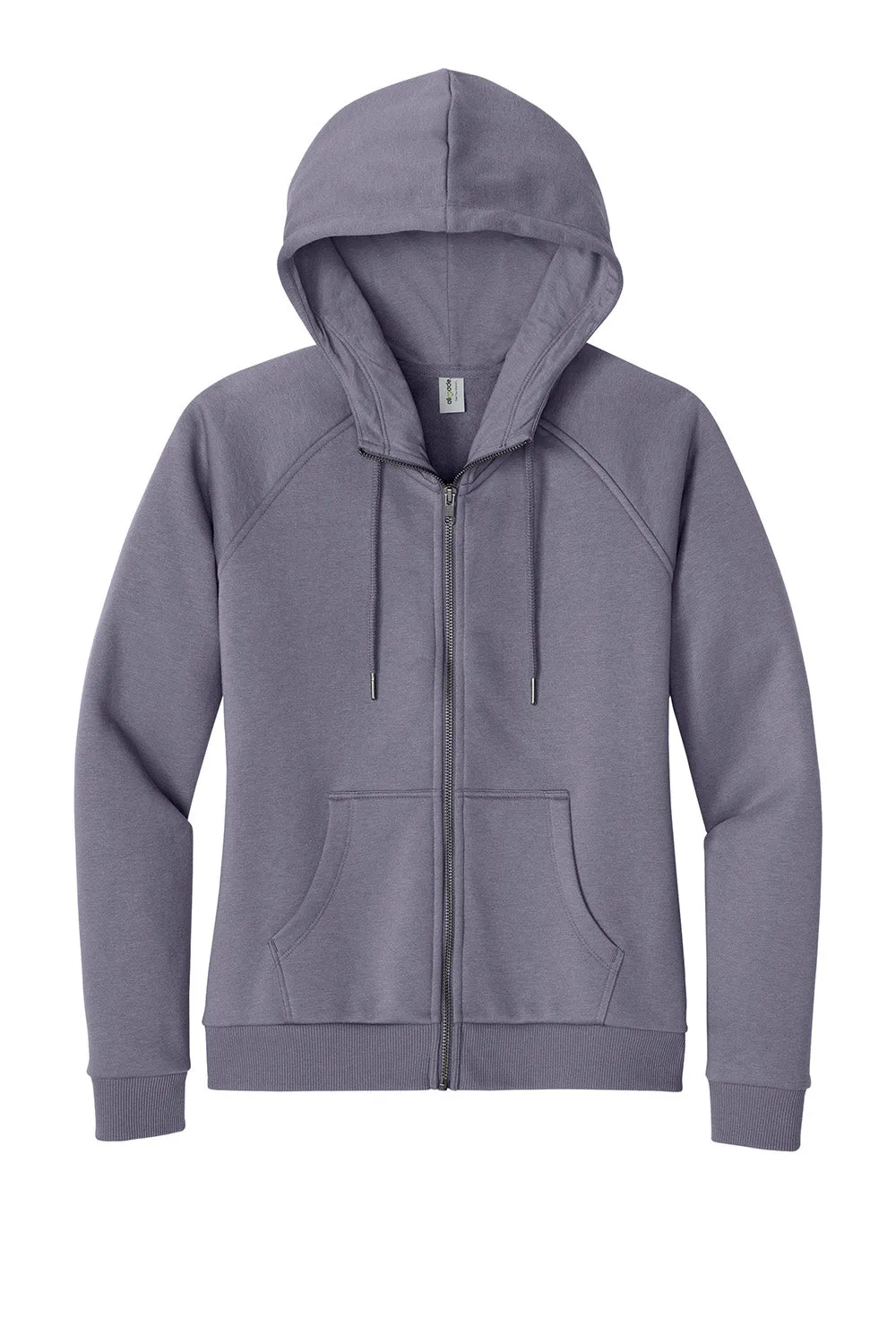 Allmade Womens CVC Fleece Full Zip Hooded Sweatshirt Hoodie w/ Pockets - Cosmic Purple