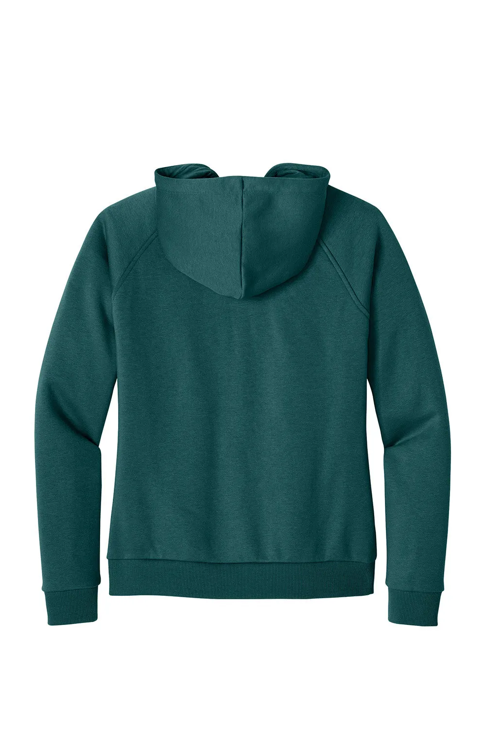 Allmade Womens CVC Fleece Full Zip Hooded Sweatshirt Hoodie w/ Pockets - Deep Sea Green