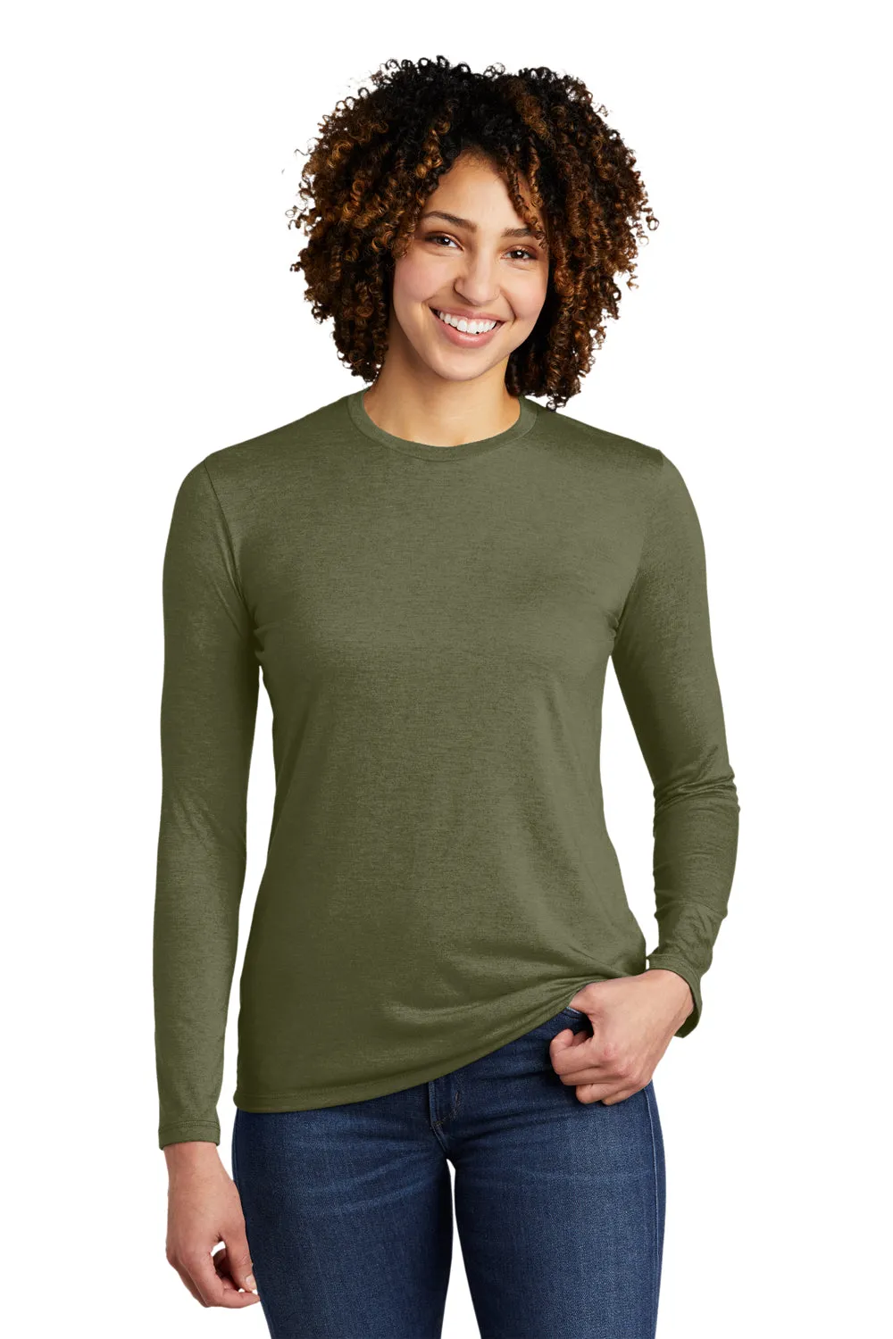 Allmade Womens Long Sleeve Crewneck T-Shirt - Olive You Green