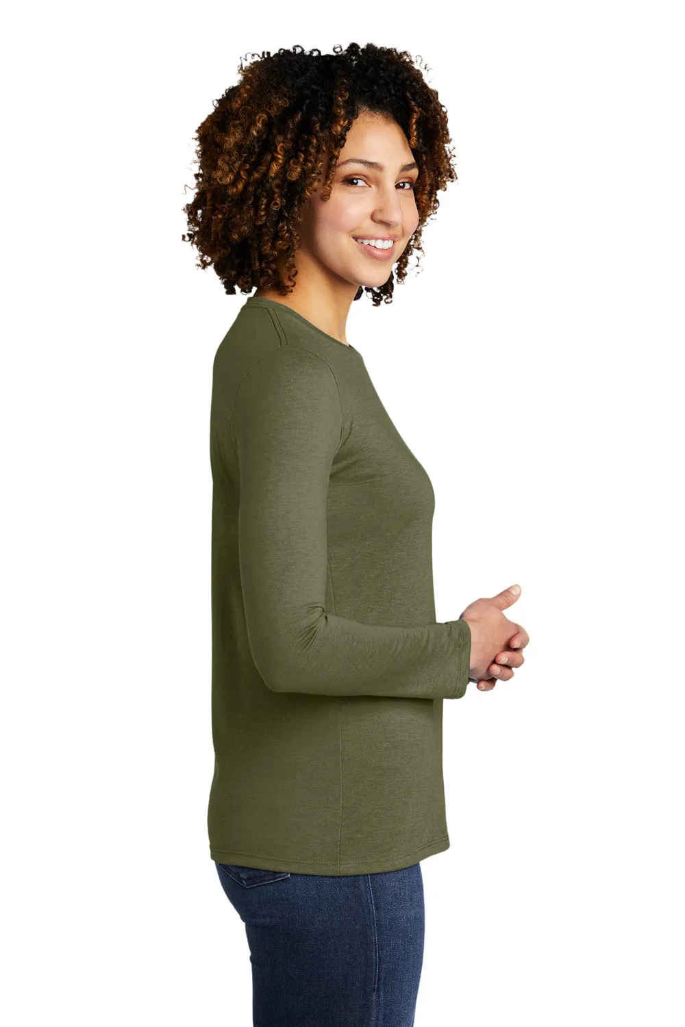Allmade Womens Long Sleeve Crewneck T-Shirt - Olive You Green