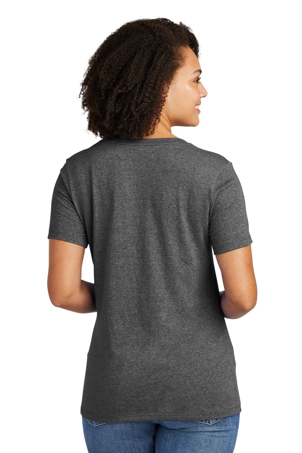Allmade Womens Recycled Short Sleeve V-Neck T-Shirt - Heather Charcoal Grey