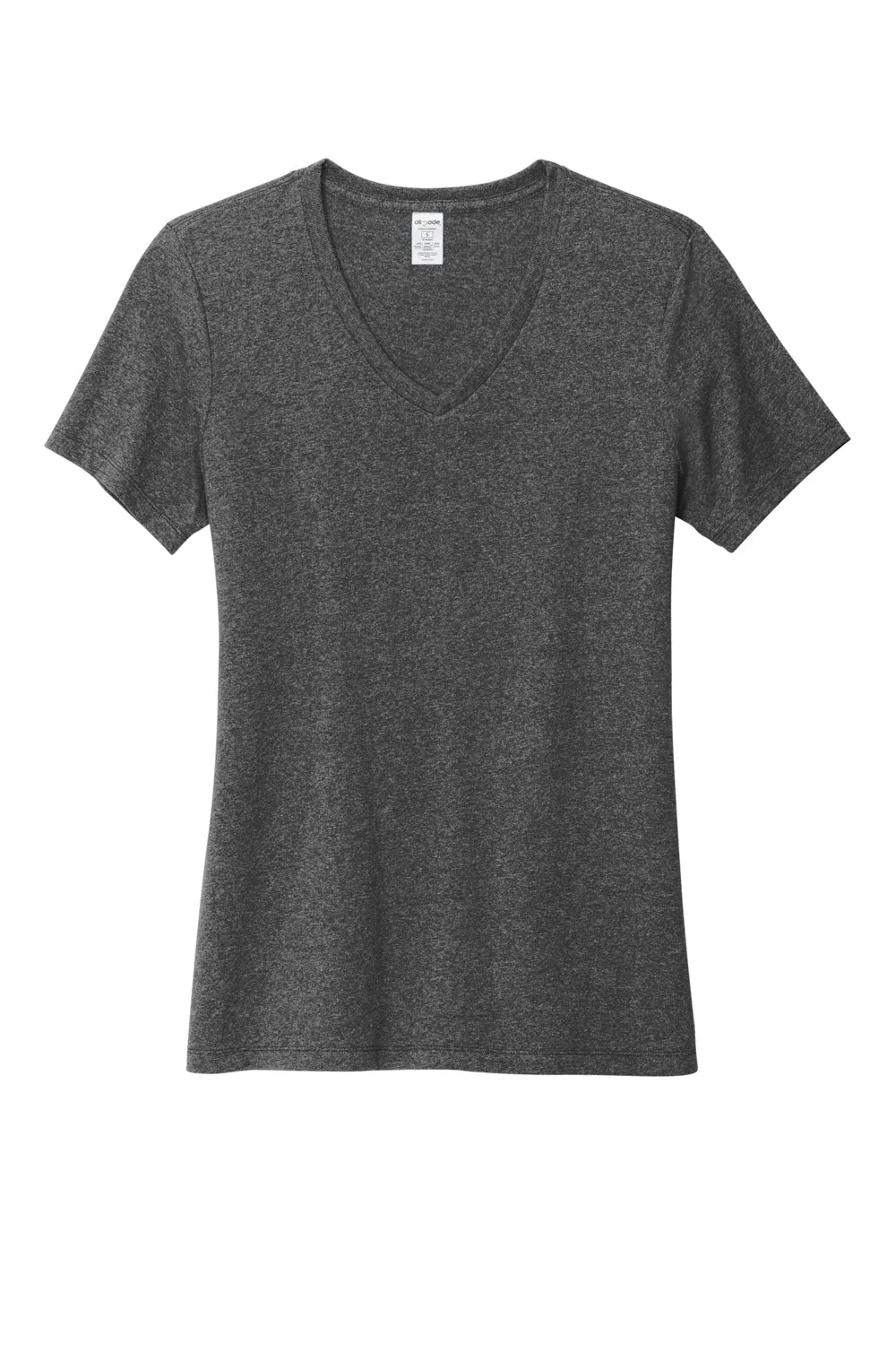 Allmade Womens Recycled Short Sleeve V-Neck T-Shirt - Heather Charcoal Grey