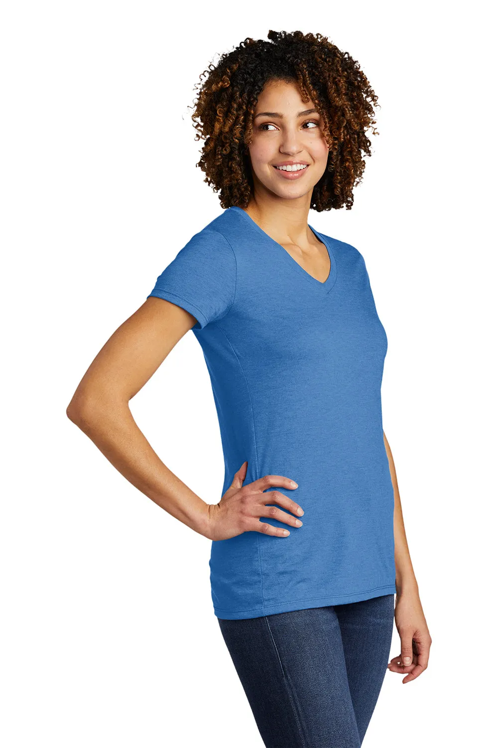Allmade Womens Short Sleeve V-Neck T-Shirt - Azure Blue