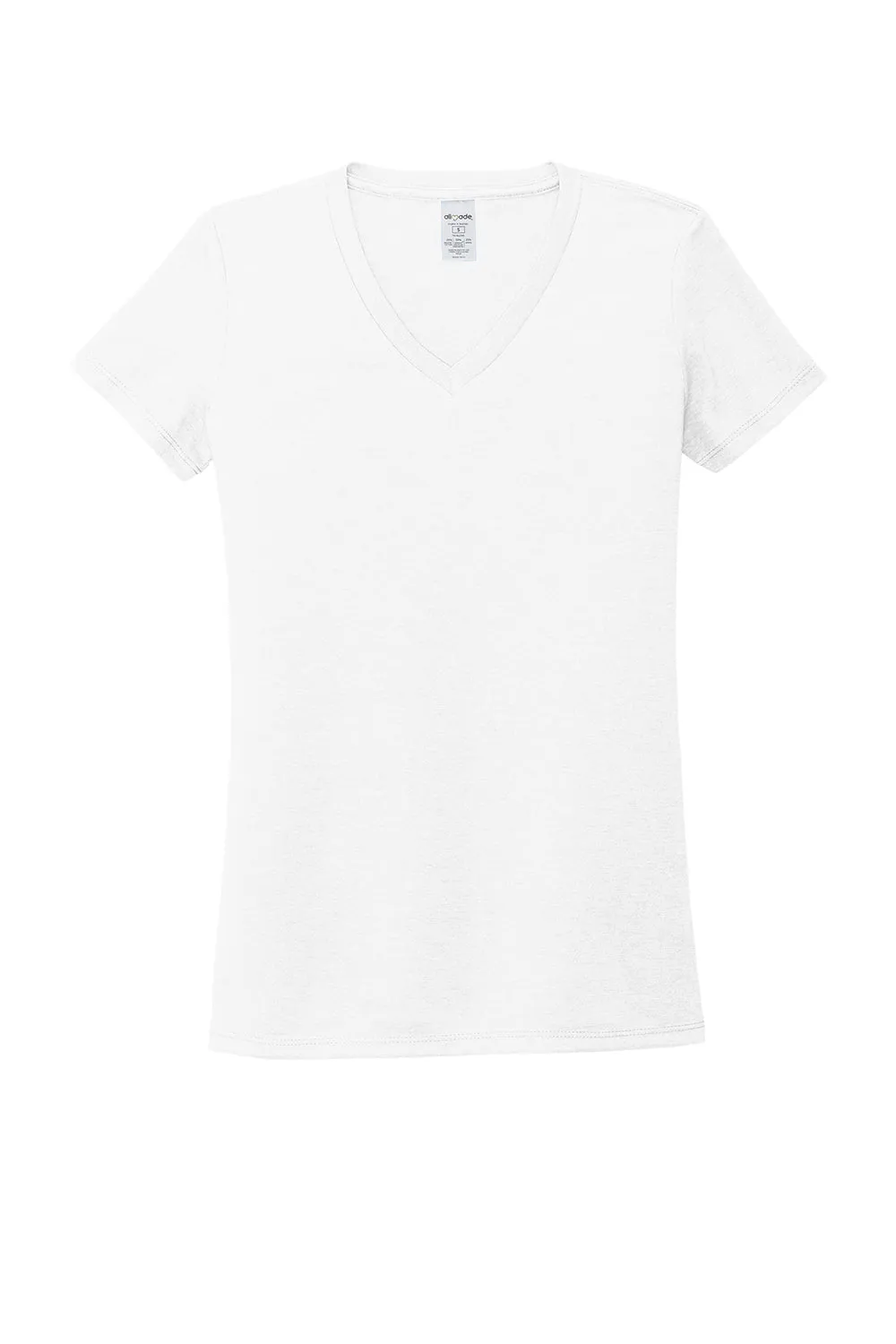 Allmade Womens Short Sleeve V-Neck T-Shirt - Bright White