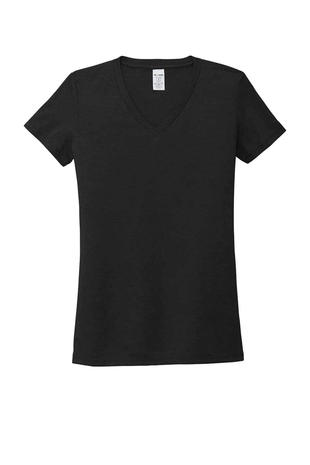 Allmade Womens Short Sleeve V-Neck T-Shirt - Deep Black