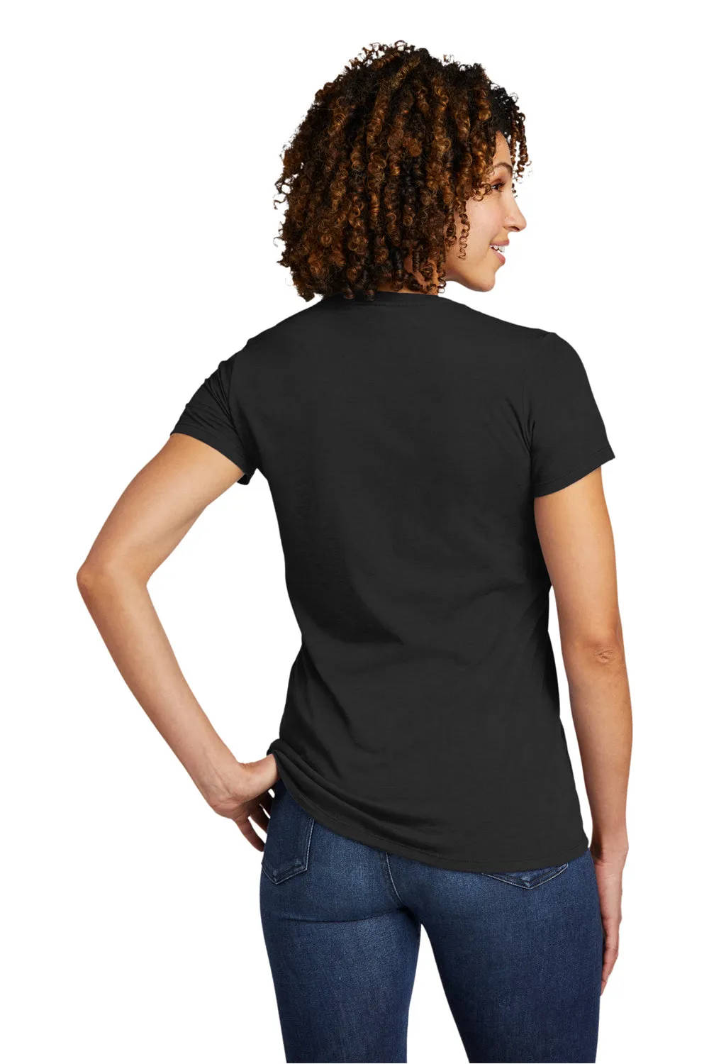 Allmade Womens Short Sleeve V-Neck T-Shirt - Deep Black