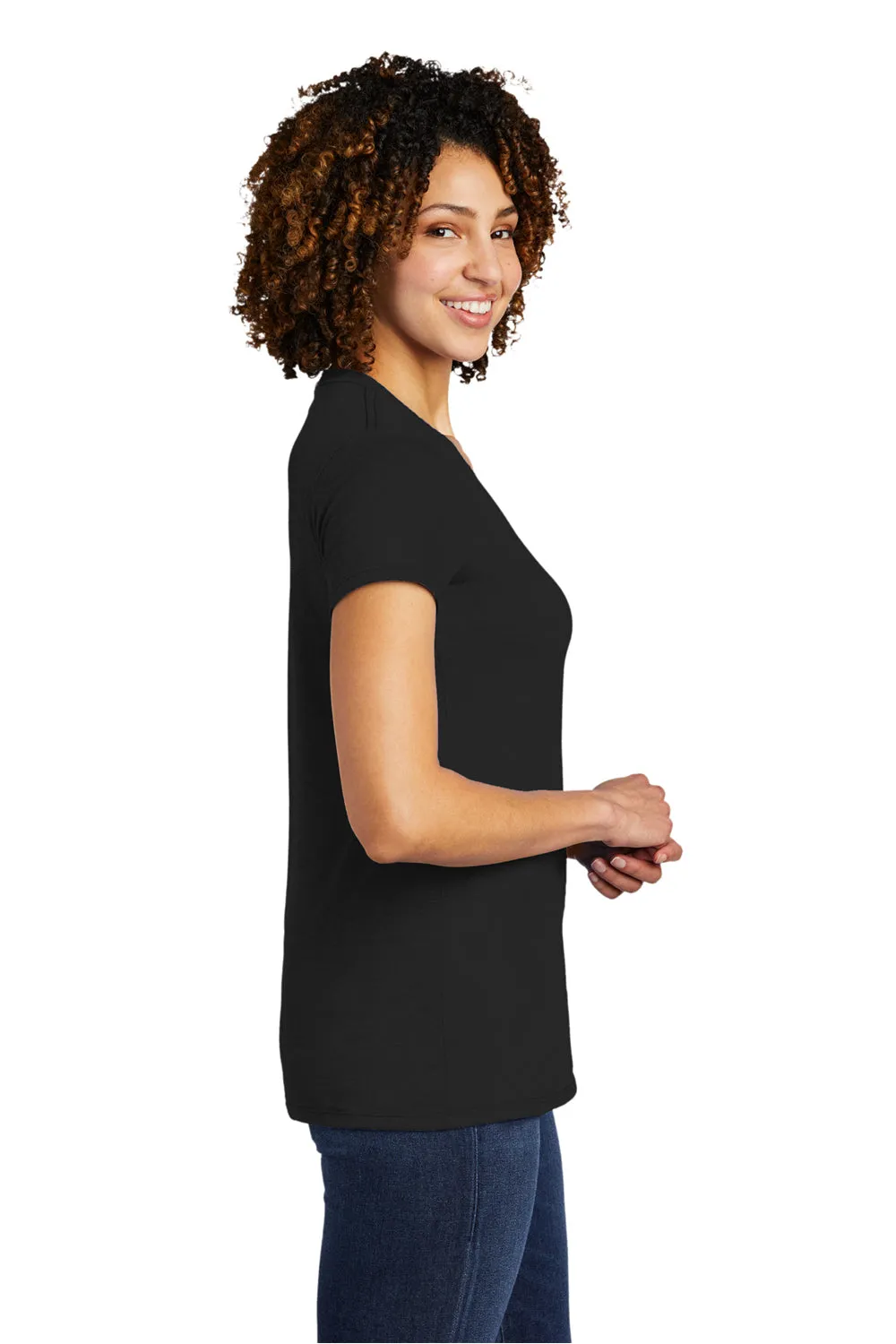 Allmade Womens Short Sleeve V-Neck T-Shirt - Deep Black