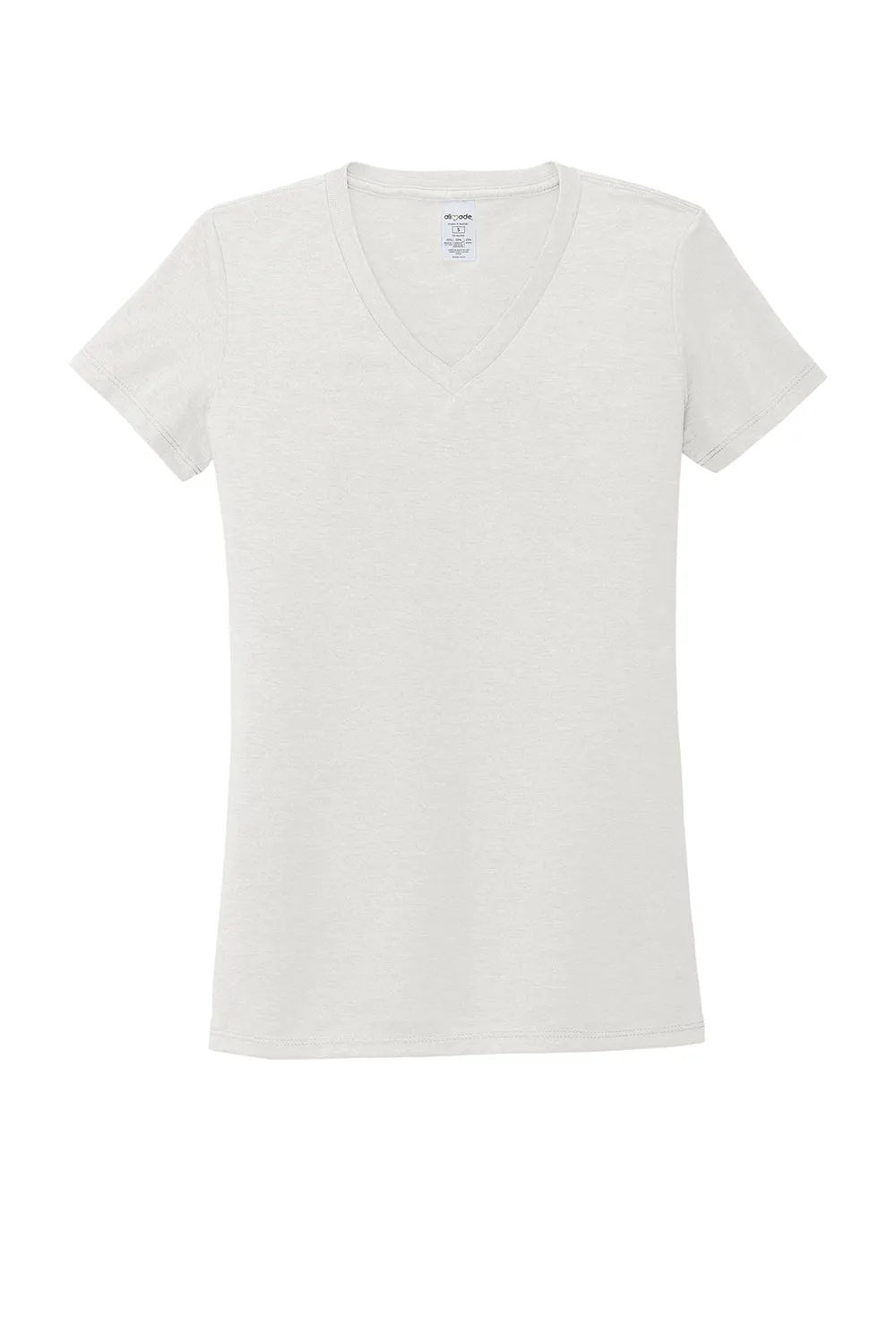 Allmade Womens Short Sleeve V-Neck T-Shirt - Fairly White