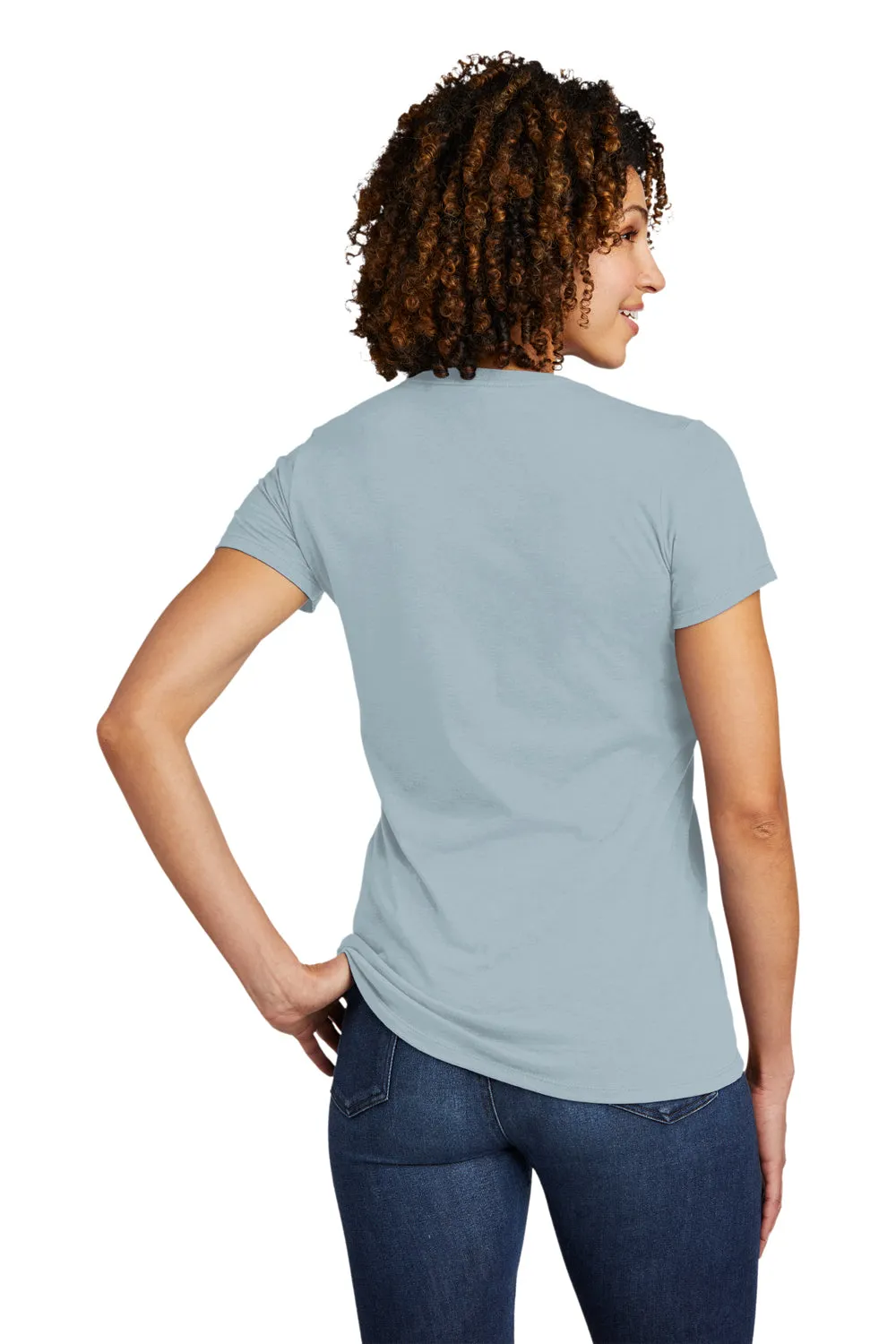 Allmade Womens Short Sleeve V-Neck T-Shirt - I Like You Blue