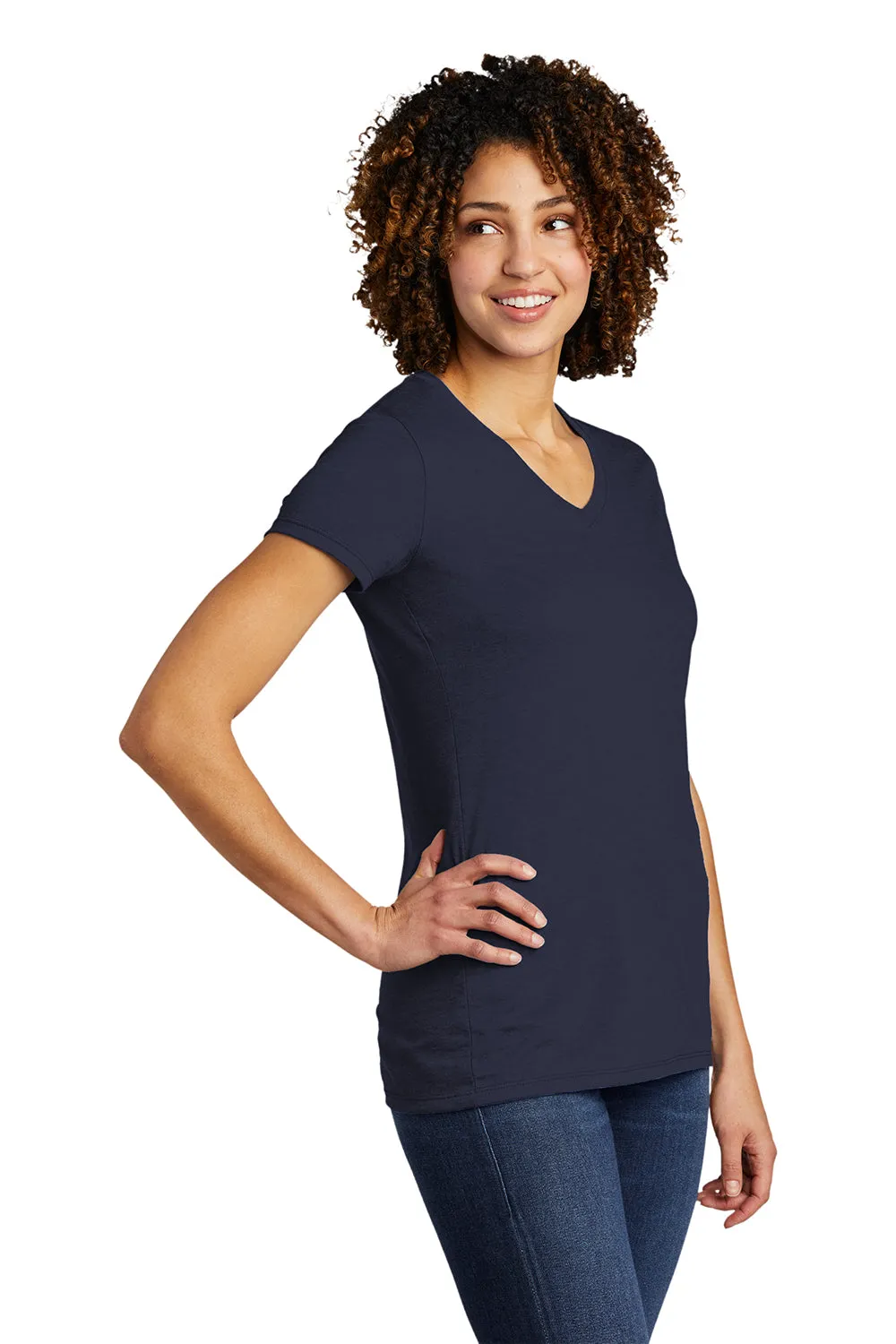 Allmade Womens Short Sleeve V-Neck T-Shirt - Night Sky Navy Blue