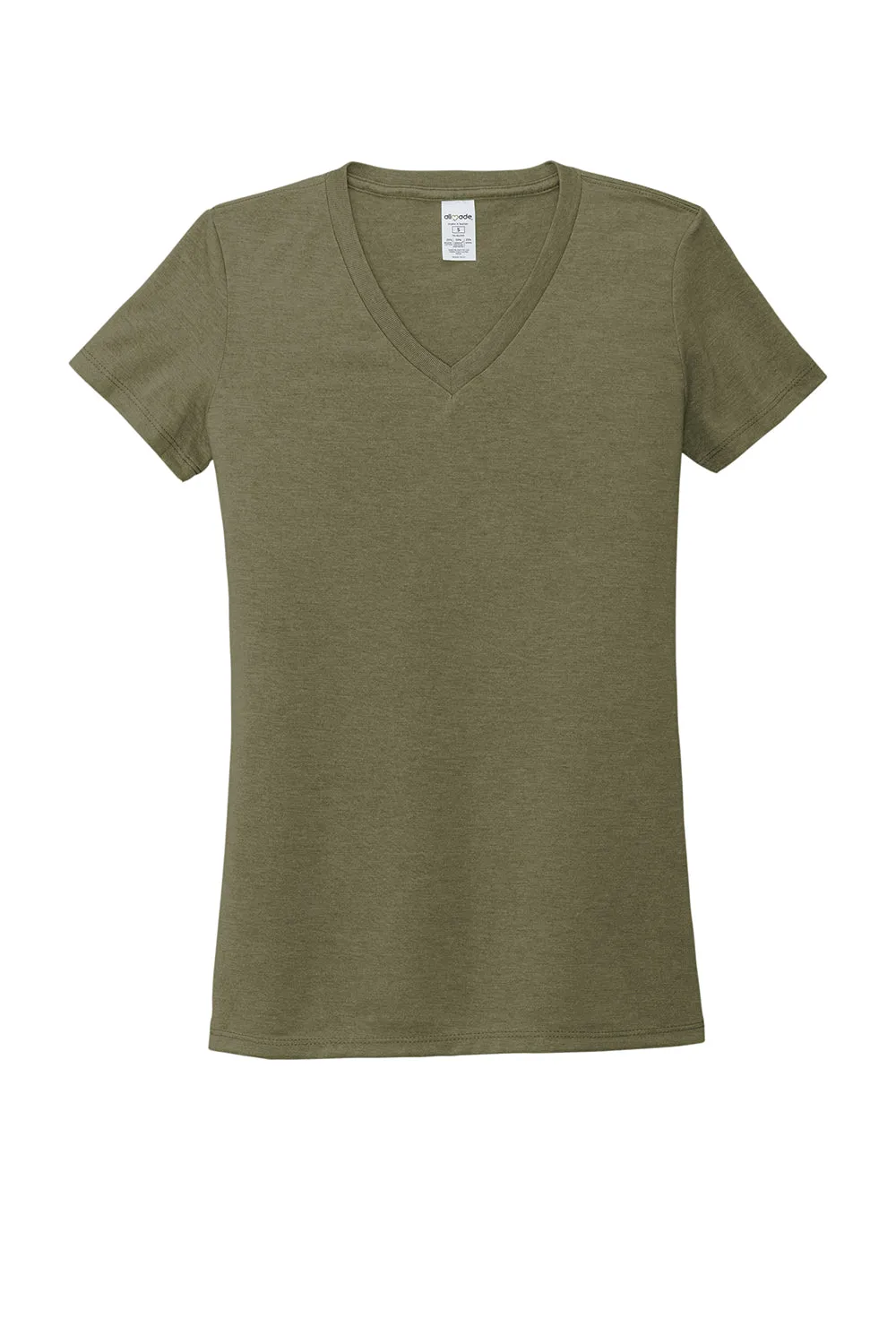 Allmade Womens Short Sleeve V-Neck T-Shirt - Olive You Green