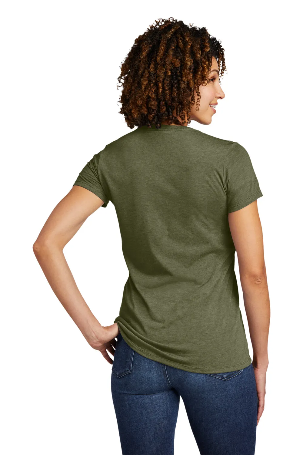 Allmade Womens Short Sleeve V-Neck T-Shirt - Olive You Green
