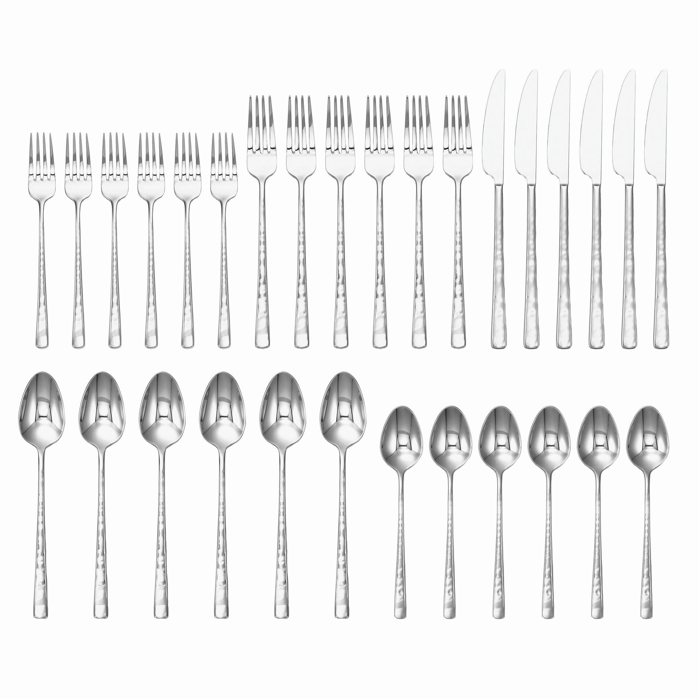 Almada Mirror Texture 30 Piece Flatware Kit