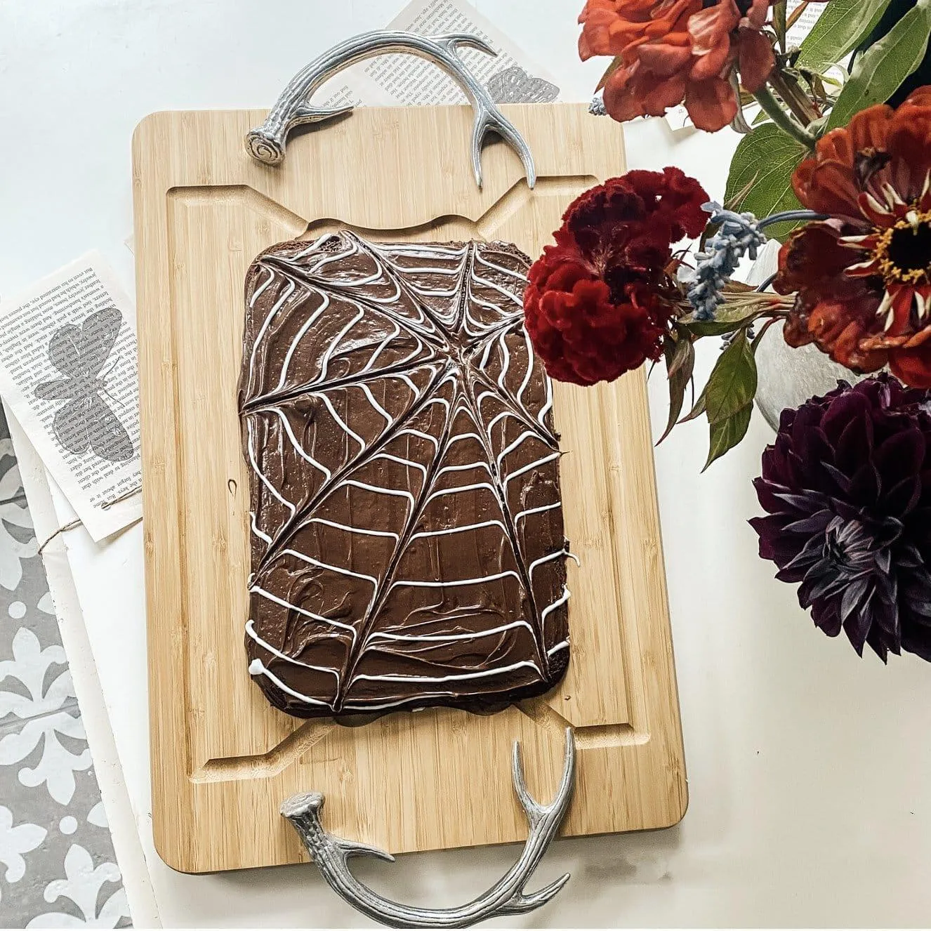Aluminum Antler Handled Carving Board