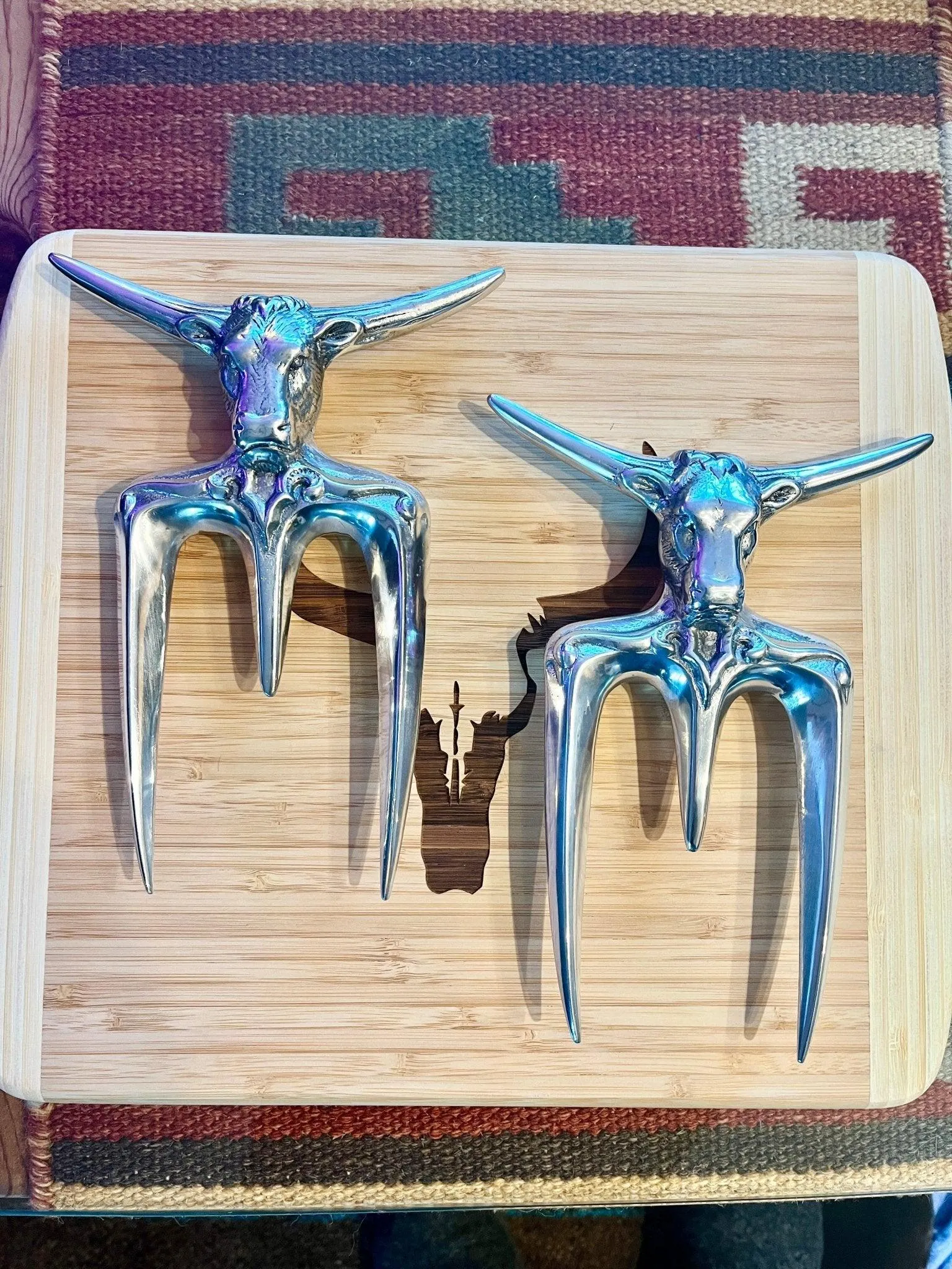 Aluminum Longhorn Carving Fork