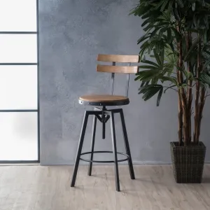 Anique Finish Firwood Height Adjustable Bar Stool - NH329992 bar stool, counter stool