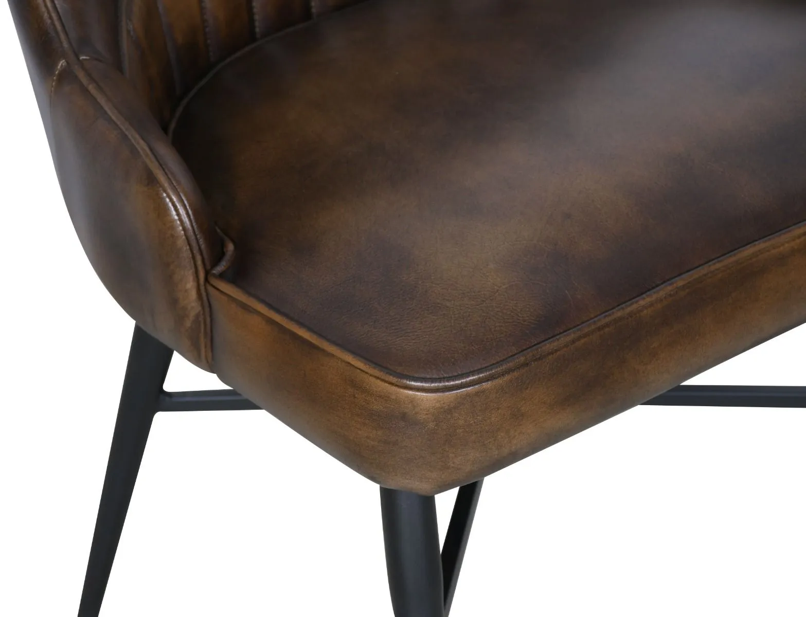 Antiqued Buffalo Leather Counter Chair