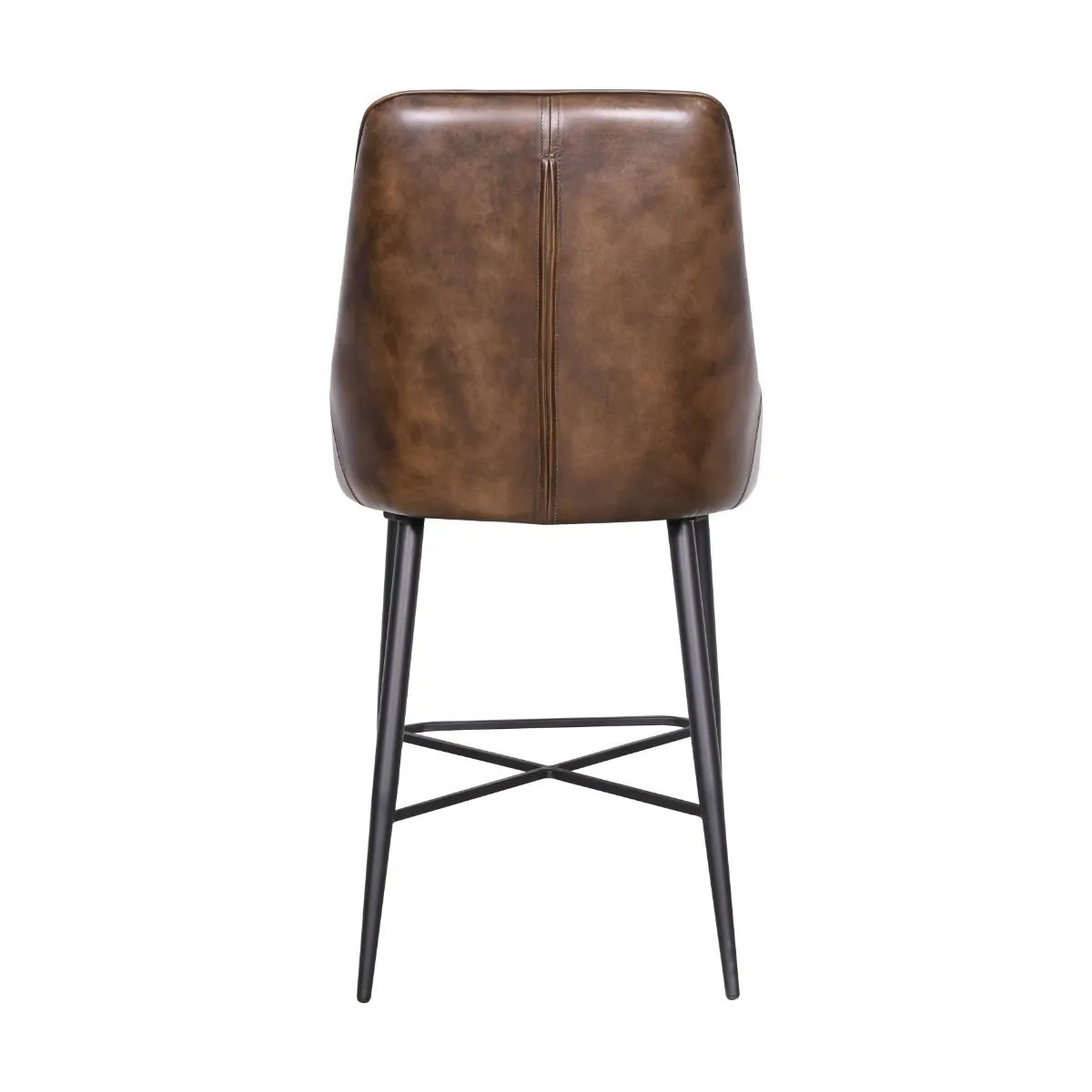 Antiqued Buffalo Leather Counter Chair