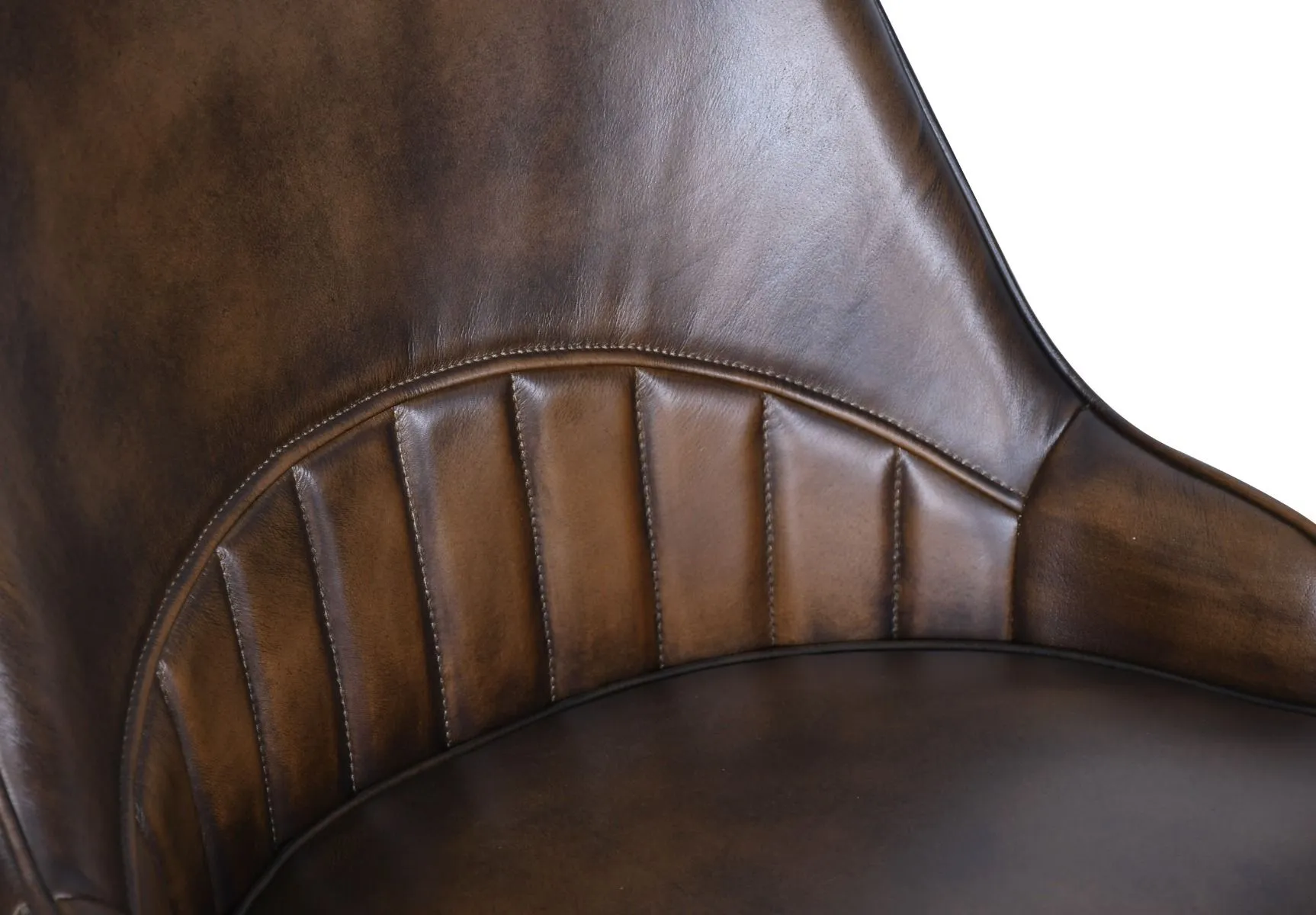 Antiqued Buffalo Leather Counter Chair