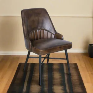 Antiqued Buffalo Leather Dining Chair gaming chair, computer chair