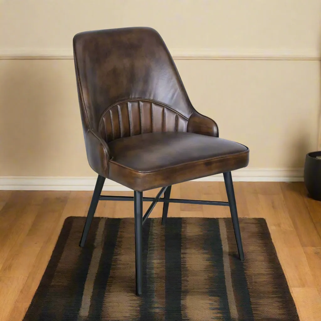 Antiqued Buffalo Leather Dining Chair gaming chair, computer chair