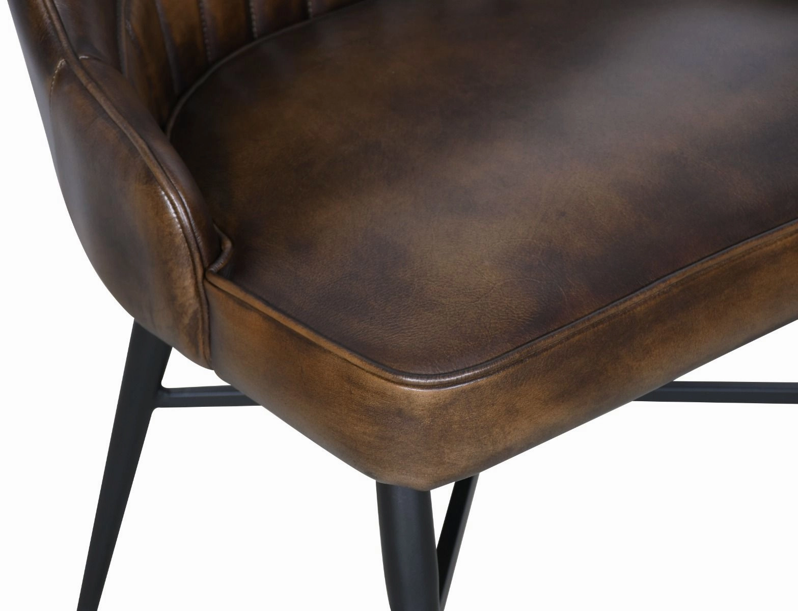 Antiqued Buffalo Leather Counter Chair