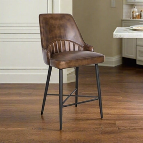 Antiqued Buffalo Leather Counter Chair glassware set, wine glass