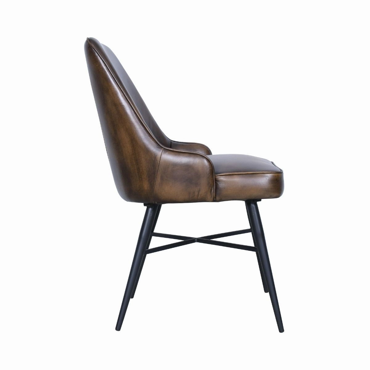 Antiqued Buffalo Leather Dining Chair