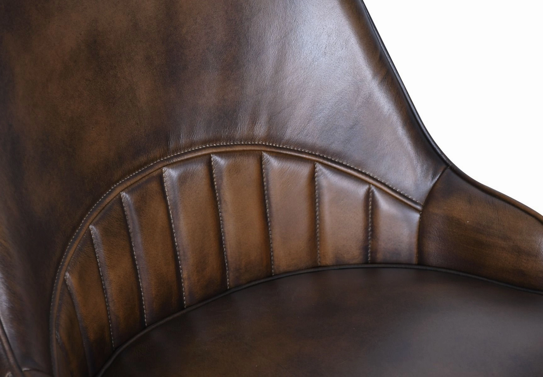Antiqued Buffalo Leather Dining Chair