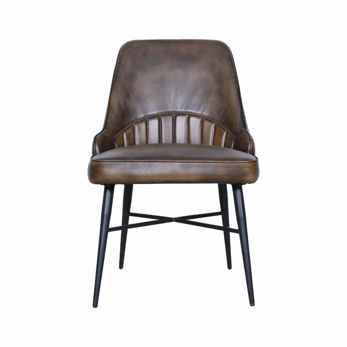 Antiqued Buffalo Leather Dining Chair