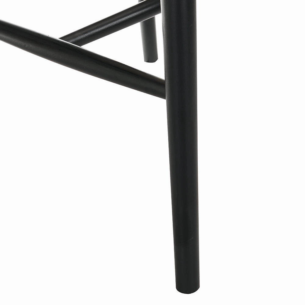 Anya  Set of 2 Cane Rattan and Upholstered Dining Chairs, Black Colour