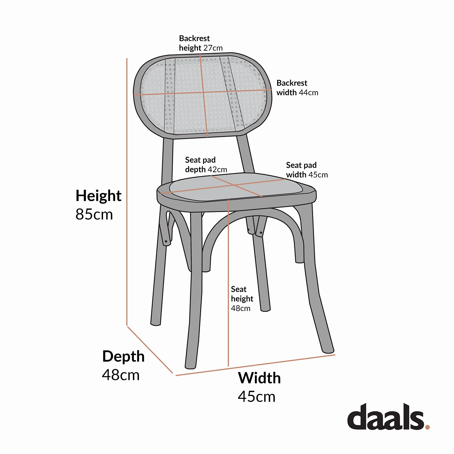 Anya Set of 2 Cane Rattan and Upholstered Dining Chairs, Light Walnut