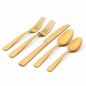 Aptitude Gold Mirror 23 Piece Flatware Set