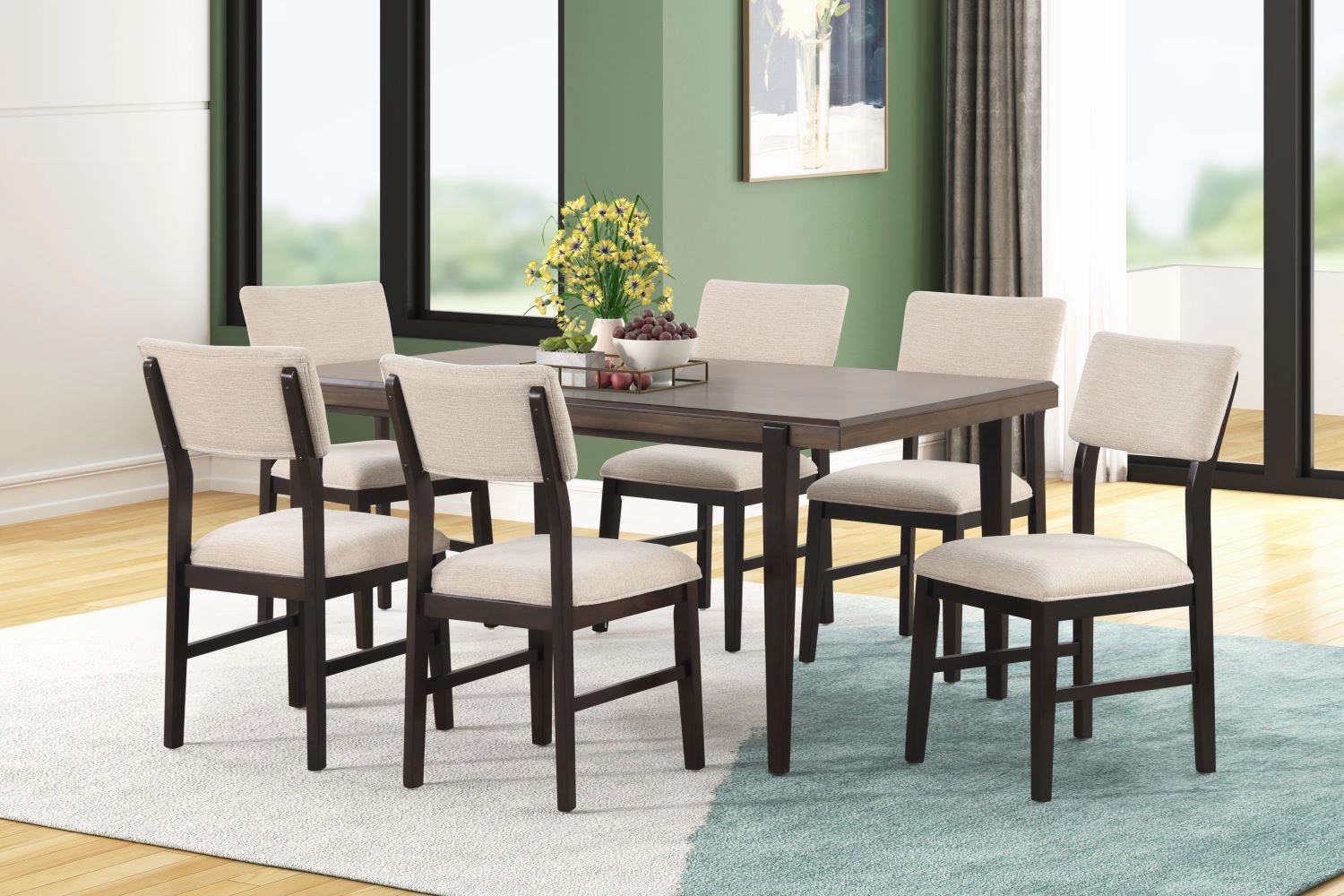 Arabella Side Chair With Upholstered Back - Black, Brown