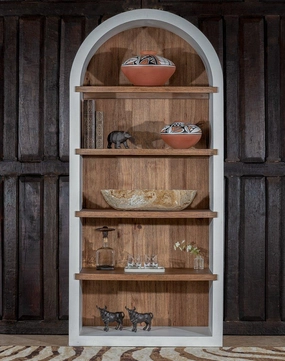 Arched Hickory Bookcase vanity mirror, wall mirror