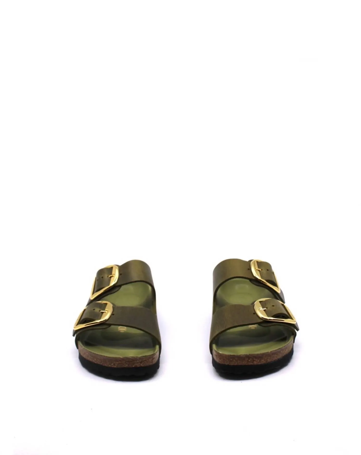 Arizona Big Buckle Sandal In Green Olive Narrow