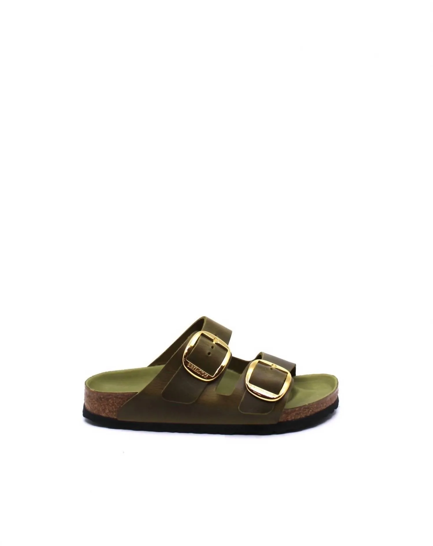 Arizona Big Buckle Sandal In Green Olive Narrow