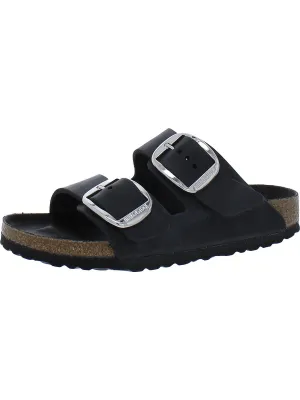 Arizona Big Buckle Womens Leather Cork Slide Sandals