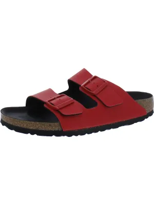 Arizona BS Womens Faux Leather Vegan Slide Sandals
