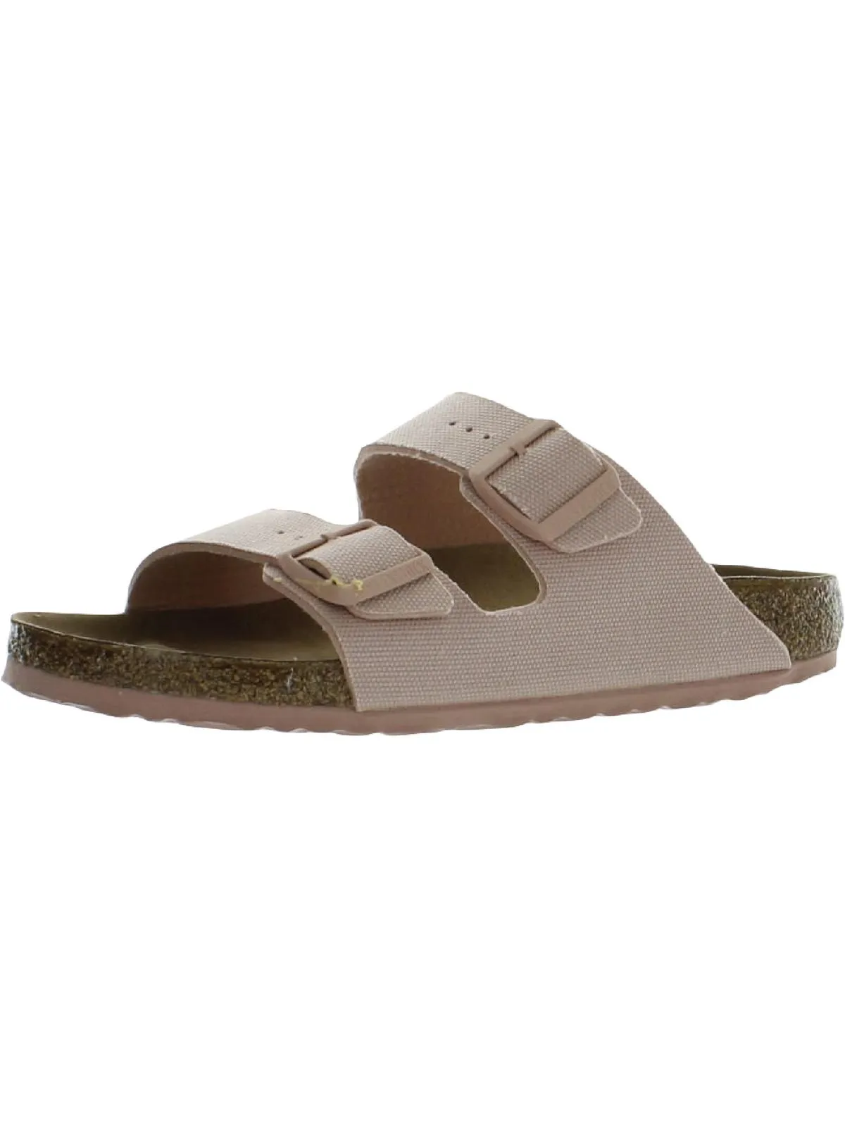 Arizona Rivet Womens Vegan Canvas Contoured Footbed Slide Sandals