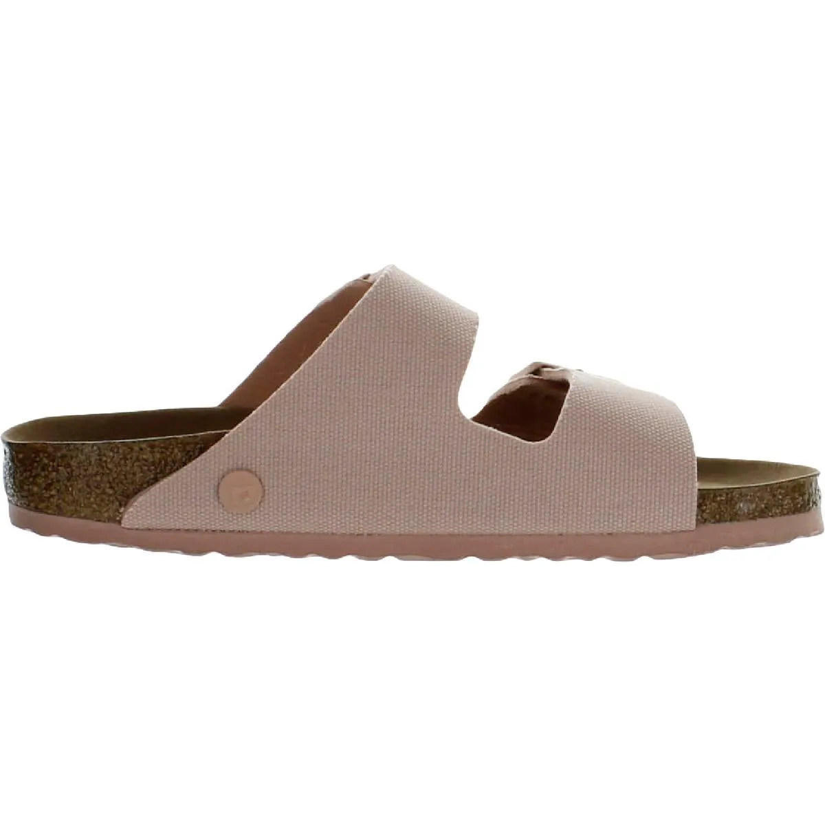 Arizona Rivet Womens Vegan Canvas Contoured Footbed Slide Sandals