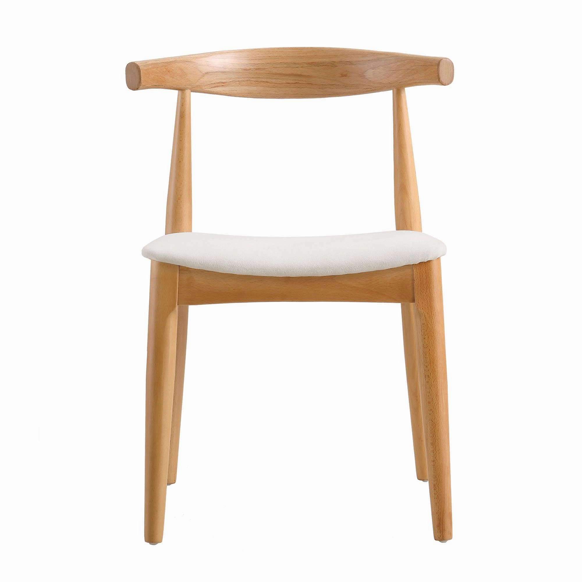Arley Set of 2 Beech Wood Dining Chairs, Natural and Beige