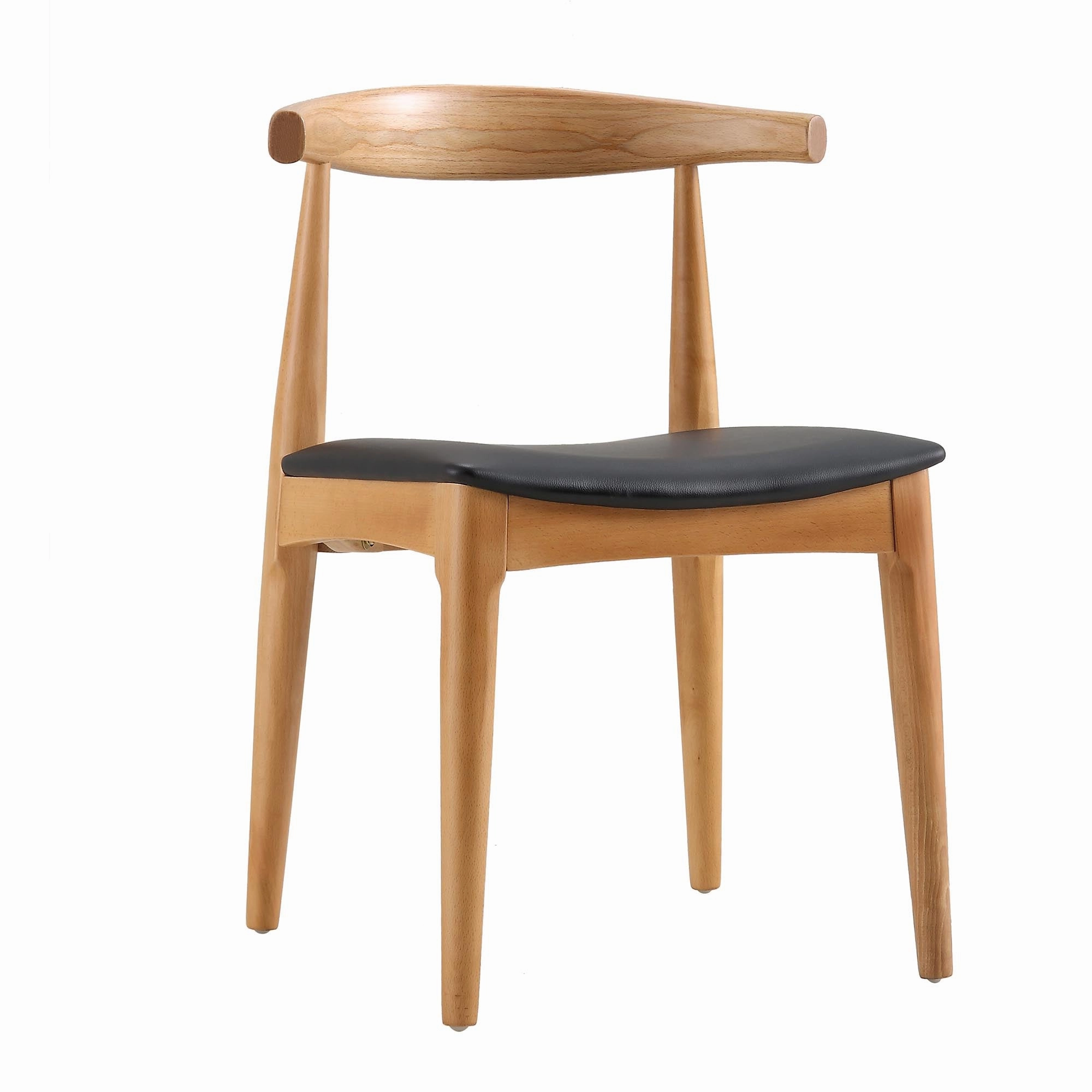 Arley Set of 2 Beech Wood Dining Chairs, Natural and Black